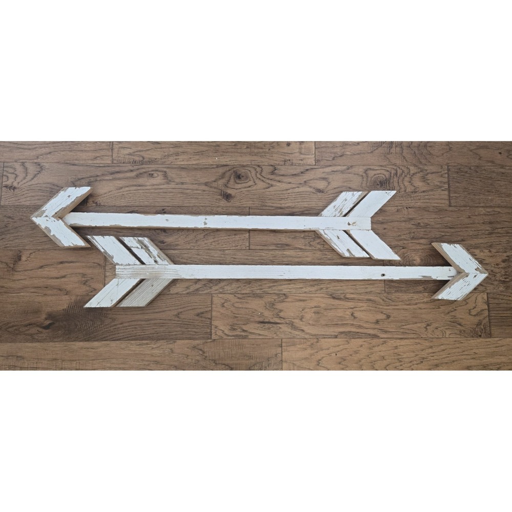 2 Rustic Handmade Primitive XL Arrow Wall Hangings Made From Old Barnwood 40+"